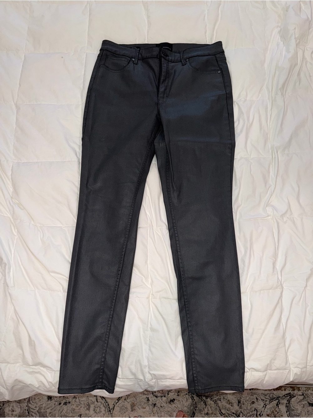 White House black market Charcoal Coated Skinny Pants